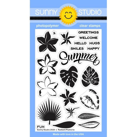 Sunny Studio Stamps - Radiant Plumeria stamp & die set