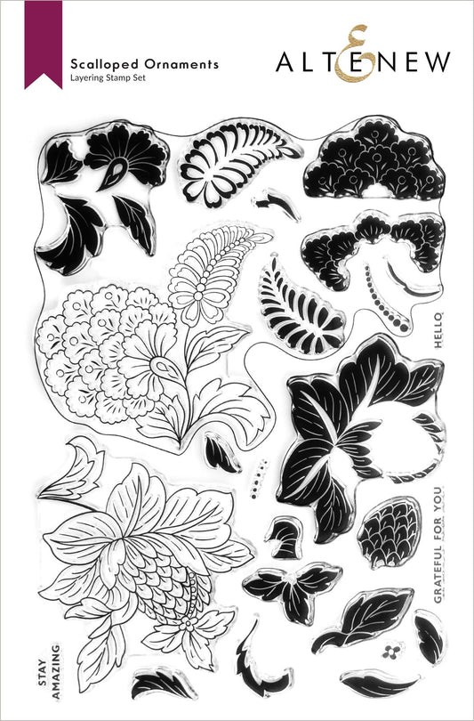 Altenew - Scalloped Ornaments (stamp, die and stencil set)