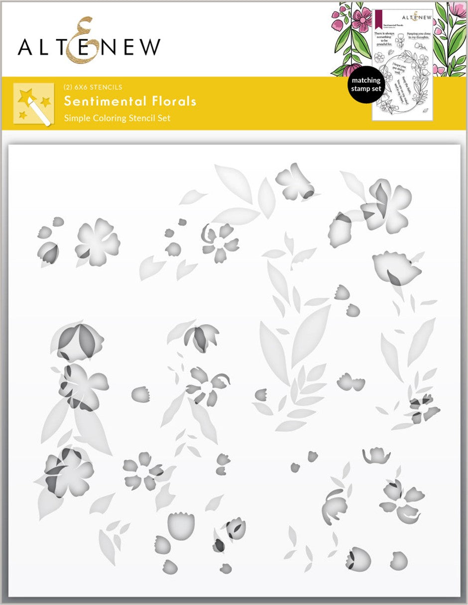 Altenew - Sentimental Florals Simple Colouring Stencil