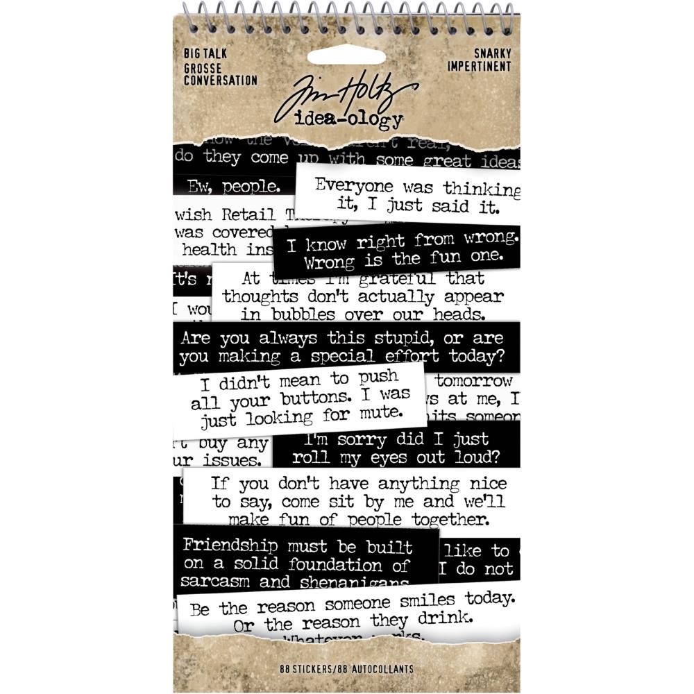 Tim Holtz - Snarky - Idea-Ology Big Talk Stickers Tablet - 1 only