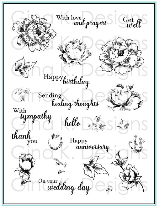 Gina K Designs - Stippled Flowers*