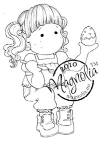 Magnolia Rubber Stamps - Tilda Painting Egg *