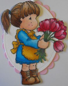 Magnolia Rubber Stamps - Tilda with Armful of Tulips*