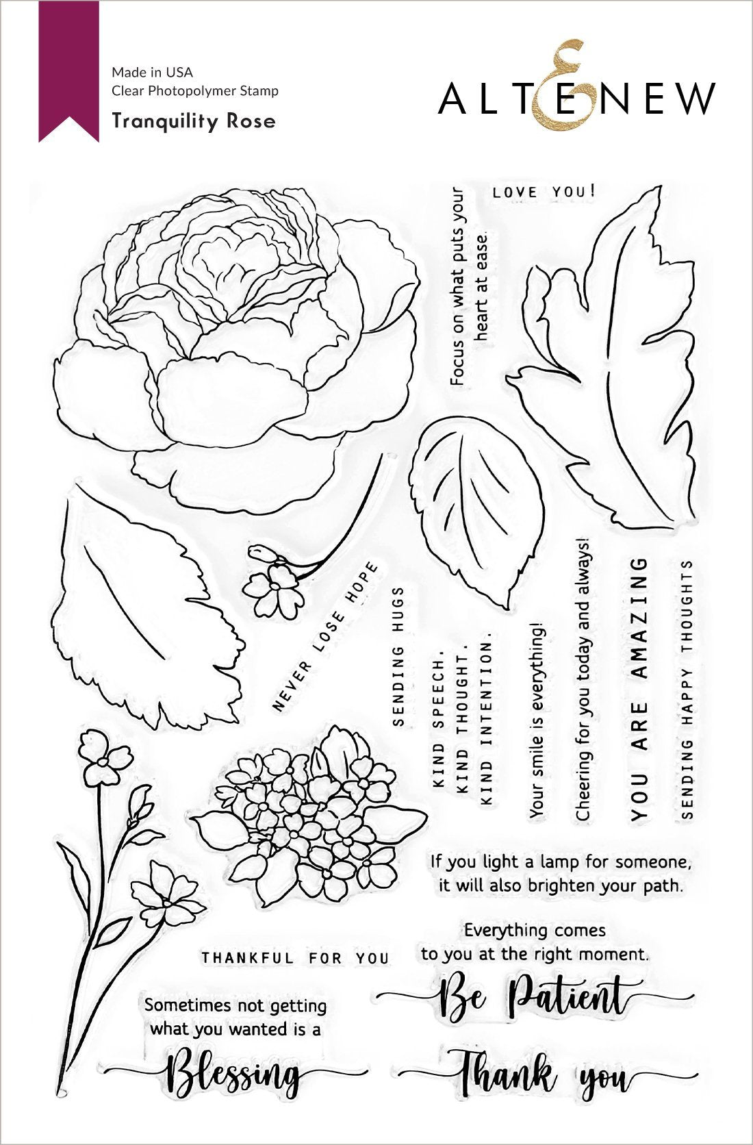 Altenew - Tranquility Rose stamp set